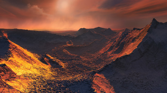 A rendition of what the cold 'super-earth' orbiting Barnard's star might look like (November 14 2018, courtesy of ESO - M. Kornmesser)
